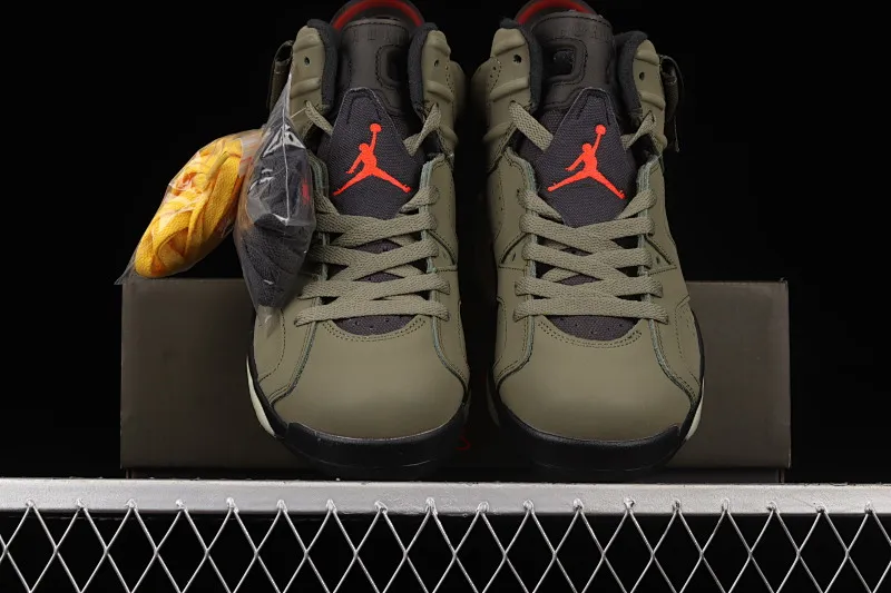 All Categories Air Jordan Jordan Series Basketball Shoes Air Jordan 6 Travis Scott x Air Jordan 6 AJ6 TS Joint Pocket Army Green Basketball Shoes CN1084-200